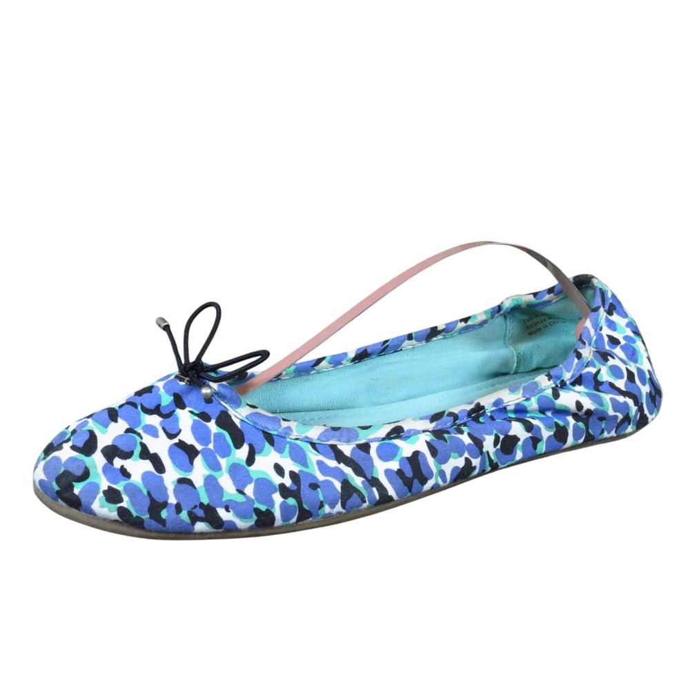 LOFT Ann Taylor Women Ballet Flat Size 9M Casual Professional Blue Leopard Print